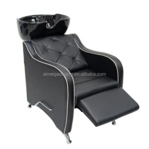 New Style Salon Equipment PU Leather Washing Shampoo Chair Set Custom Color Reclining Shampoo Chair With Footrest