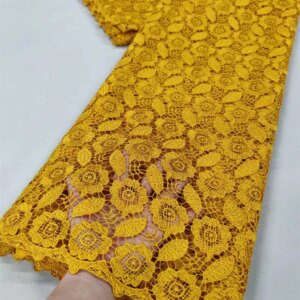 Luxury African Yellow Cord Lace Fabric 2025 High Quality Groom Nigerian Wedding Bridal Embroidery French Tulle Sewing Dre Q345-1