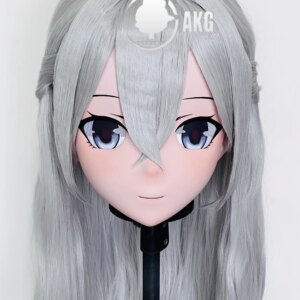 Customize Character Female/Girl Resin Kig Full Head With Lock Anime Cosplay Japanese Anime Kigurumi Mask