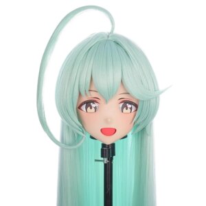 Customize Character Female/Girl Resin Kig Mask Full Head With Lock Anime Cosplay BJD Japanese Anime Kigurumi Mask