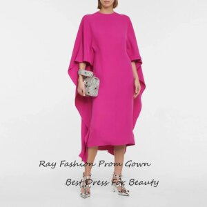 Elegant Crepe Evening Dresses Cocktail Party Prom Gown Tea-length Vestidos De Fiesta A-line Classic Long Shawl Cocktail Dress