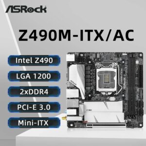 ASRock Z490M-ITX/ac Motherboard LGA1200 Support i9-10900K i7-10700 i5-10600KF i5-10400F i5 10400F CPU DDR4 4400MHz NVME M.2 HDMI