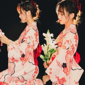 Girl Kimono Vintage Improved Japanese Blossom Student Photography Outdoor Clothes