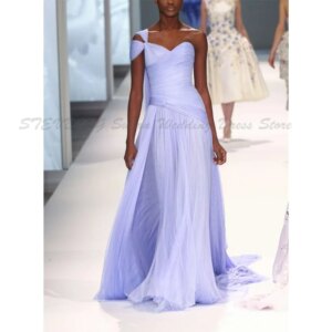 Gorgeous Evening Dresses Women Classic One Shoulder Sleeveless High Quality Floor Length Customized Formal Event Wedding Gowns