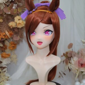 Customize Character Female/Girl Resin Kig Full Head With Lock Anime Cosplay Japanese Anime Kigurumi Mask