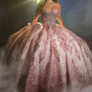 Customized Shiny Pink Off Shoulder Quinceanera Dress Tull applique crystal trailing Diamond jewelry vestidos de 15 Quinceanera