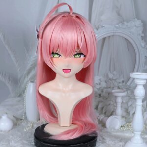 Customize Character Female/Girl Resin Kig Full Head With Lock Anime Cosplay Japanese Anime Kigurumi Mask