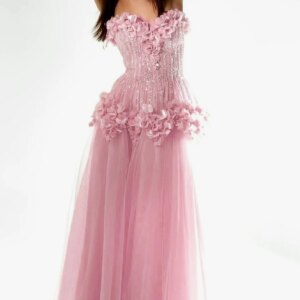 Fortunate Evening Elegant Vintage Sweet Pink Princess Beads Lace Sequins Flowers Formal Occasion Prom Dress Evening Party Gowns