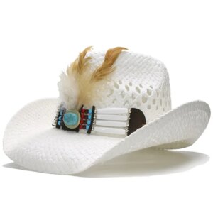 Casual sunshade with comfortable large eaves travel grass cowboy hat top