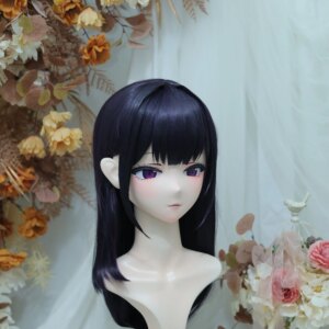 Customize Character Female/Girl Resin Kig Full Head With Lock Anime Cosplay Japanese Anime Kigurumi Mask