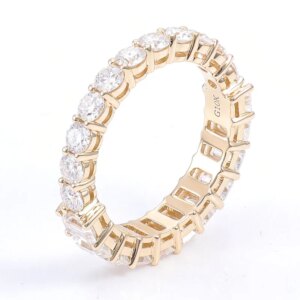 Provence 10K/14K/18K Moissanite Wedding Band for Women Emerald Cut D Color VVS1 Full Eternity Rings Round Cut Engagement Rings