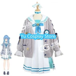 Yu-Cosplay VTuber Hoshimachi Suisei Cosplay Costumes Japanese High School Uniform Dress Halloween Carnival Suit Custom Made