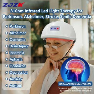 ZJZK The Alzheimer’S Solution Stroke Recovery Device Therapy 810nmx280diodes Alzheimer Diseases Post Traumatic Stress Disorder