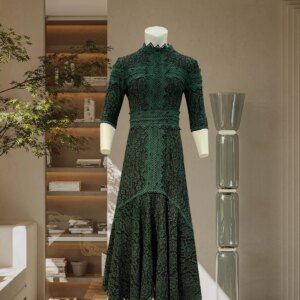 Stunning A-Line Fish Tail Semi-Formal Dress with Elegant Lace and Ankle-Length Skirt