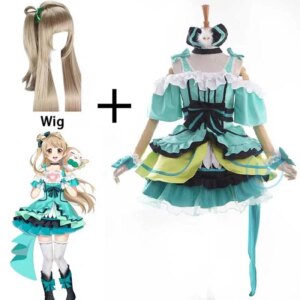 School Idol Project KiRa-KiRa Sensation!Kotori Minami Cosplay Costume Light Green Dress Mint Lolita Dress Halloween Costume