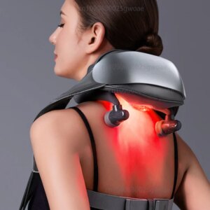 New Neck Shoulder Massager Deep Tissue Shiatsu Back Massagers with Heat for Pain Relief Kneading Beating Muscles Massage