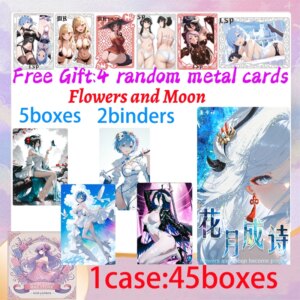 2025 Newest Flowers and Moon Become Poetry A5 Size Goddess Collection Waifu Box Doujin Booster Spicy Art Toy Gift for Hobbyists
