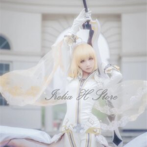 Irelia H Store FATE/EXTRA CCC Saber Nero Cosplay Stage 1 FGO Nero Bride Cosplay Costume Luxe dresses summer dress custom size