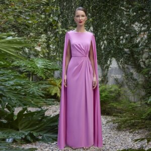 CustomizedSimple Mother of the Bride Dresses O Neck Long Sleeves Wedding Party Gowns Appliques Pleat Floor Length 2024 فساتين ال