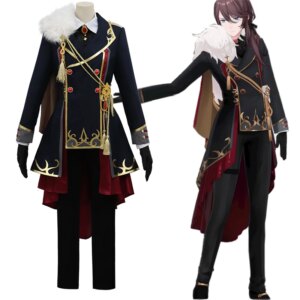 COS-HoHo Anime Vtuber Overidea ZhangJingHua Game Suit Gorgeous Handsome Uniform Cosplay Costume Halloween Party Role Play Outfit