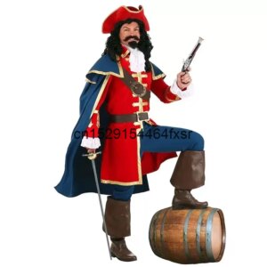 Halloween Stage Performance Featuring Adult Luxury Captain Morgan, West India Rum Pirate Captain Cosplay Costume