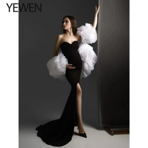 3D Flower Organza Cape with Dress Photoshoot Outfit Matrenity Couture Photoshoot YW250030