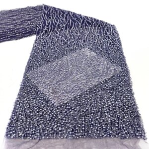 2024 New African Nigerian French High Quality 2024 Hot Sale Lace Fabric With Beads Sequins Bride Party Wedding Embroiderg Dress