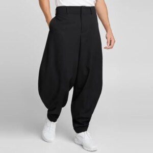 YOJI OOAK WOOL TROUSERS wool silhouette lantern pants small leg pants hip-hop street CDG men’s pants