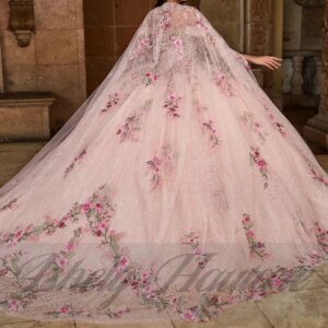 Customized Princess Quinceanera Dresses With Cape 2025 Lace Applique Tulle Corset Sweet 16 Dress Prom Party Vestido De 15 Anos