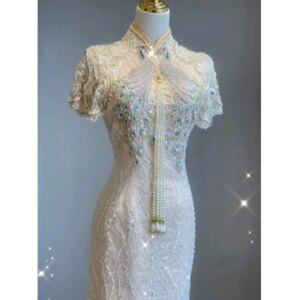 Handmade Rhinestone Lace Bodice Appliqué Sewing Beads Sequins Decorative Patches for Dress Clothing Accessories