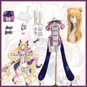 DATE A LIVE 코스프레 Hoshimiya Mukuro Anime Costume Chinese Qipao Sexy Kimono Kawaii Pink Slit Skirt Wigs Jirai Kei Customized