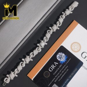 15mm Moissanite Rope 8 Cuban Chain S925 Silver For Women Men Iced Out Chain Hip Hop Jewelry Pass Diamonds Tester With GRA Free S