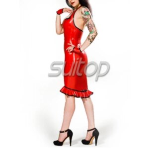 latex black Apron Dress lolita garment