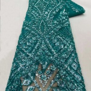 2024 High Quality African Beads Guipure Cord Lace Fabric Nigerian Water Soluble Lace For Wedding Party Women Dress Sew