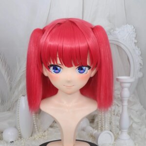 Customize Character Female/Girl Resin Kig Full Head With Lock Anime Cosplay Japanese Anime Kigurumi Mask