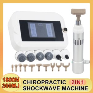 2IN1 Shockwave Therapy Machine Body Muscle Massage Tools 300MJ Electric Chiropractic Gun Pain Relief ED Treatment Portable