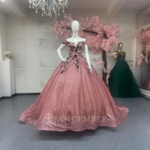Fashion Princess Ball Gown Quinceañera Dresses Sweetheart Sequin Glitter Prom Party For 15th Girls Customized vestido de 15 años