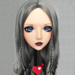 (Er-04)Female Sweet Girl Resin Half Head Kigurumi BJD Eyes Crossdress Cosplay Japanese Anime Role Lolita Mask With Fairy Ear
