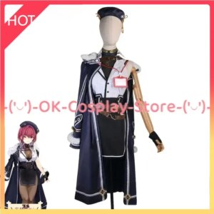 [Custom Made] Houshou Cosplay Costume Vtuber Cosplay Dress Party Suit With Hat Halloween Carnival Uniforms Anime Clothing