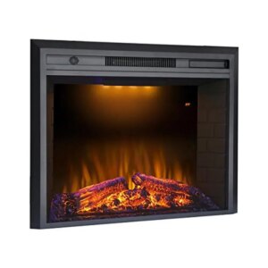 Electric Fireplace Insert with Overheating Protection Remote Control 750/1500W Speaker Atmosphere Light Timer Energy Saving