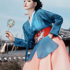Traditional lady embroidered dress female daily travel shoot performance costume