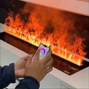 Vapor Electric Mist Fireplace with Realistic Fire Sound Fireplace Effect Touch Screen APP Control RGB LED Light Decor Fire place