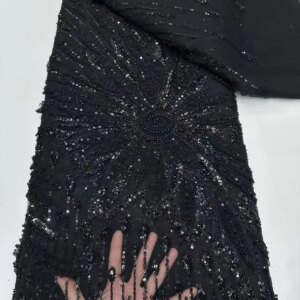 Luxury Beaded Lace , Heavy Handmade, Swiss, Sequin Fabric, Nigerian Wedding, Prom Dress ,Sewing, High Quality 2025 Latest W414-1