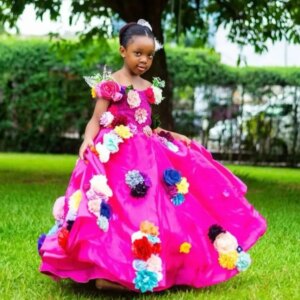 Luxury 3D Flower Girl Dresses Princess Beading Customized Ball Gown Baby Girls First Birthday Party Gowns Pageant Photos Dress