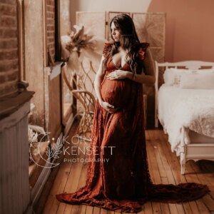 Don&Judy Boho V Neck Maternity Dresses Photo Shoot Props Pregnant Women Baby Shower Wedding Party Evening Photography Clothing