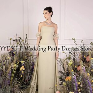 Customized Simply A-Line Embroidery Evening Dress Stain 2025 Applique Simple Formal Prom Dresses Long Party Gown For Women