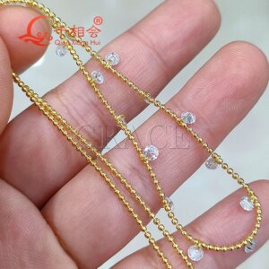 0.1ct 3mm round Moissanite with hole Necklace 925 Sterling Silver D vvs white color jewelry for men women wedding datting