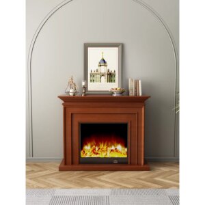French Cream Wind Finished Fireplace Warm Simulation Fire Firewood Heating Xuan Cabinet Customized Nordic Home Decoration Cabine