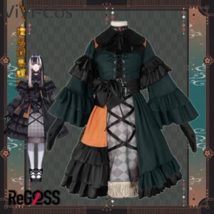 ViVi-Cos Vtuber Juufuutei Raden Dress Cosplay Costume Cos Game Anime Party Uniform Hallowen Play Role Clothes Clothing