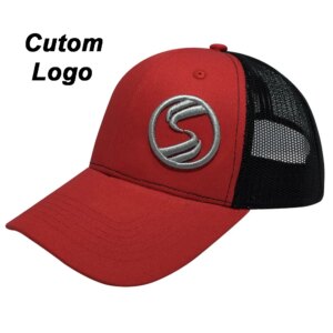 Custom Sun Cap Mesh Fishnet Softball Red Color Students Contestant Runners Personal Name Tennis Sportor Competitor Trucker Hat
